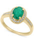 ფოტო #1 პროდუქტის Emerald (1-1/10 ct. t.w.) & Diamond (1/8 ct. t.w.) Ring in 14k Gold