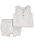 Фото #2 товара Baby 2-Piece Sweater Tank & Short Set 3M