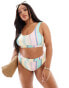 Фото #4 товара Pieces Curve high waisted bikini bottom co-ord in multi stripe