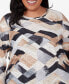 ფოტო #2 პროდუქტის Plus Size Classic Abstract Chevron Top