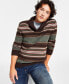 Фото #1 товара Men's Blanket Stripe Shawl Sweater, Created for Macy's