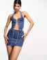 Фото #8 товара Kyo The Brand denim mini skirt with cut out embellishment detail co-ord in blue