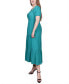 Фото #3 товара Petite Short Sleeve Tiered Midi Dress