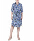 ფოტო #1 პროდუქტის Petite 3/4 Roll Tab Zip Front Shirtdress