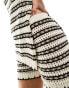 Фото #5 товара ASOS DESIGN knitted stripe shorts co ord in cream