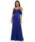 Women's Liquid Satin Rhinestone-Strap Gown