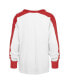 Women's White Distressed Ohio State Buckeyes Premier Caribou Long Sleeve T-shirt