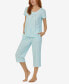 Фото #5 товара Women's Cap Sleeve 2-Pc. Capri Pajama Set