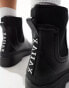 Фото #4 товара ASOS DESIGN ankle wellie in black pu with roman numeral detail