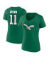 Фото #1 товара Women's A.J. Brown Kelly Green Philadelphia Eagles Player Icon Name and Number V-Neck T-shirt