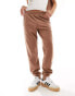 Armani EA7 logo sweat joggers in brown CO-ORD