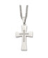 Фото #1 товара Polished with CZ Cross Pendant on a Curb Chain Necklace