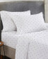 Фото #9 товара Crosshatch Printed Cal King Sheets Set - 400 Thread Count 100% Cotton Sateen - Taupish-Sage