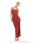 Фото #4 товара ONLY textured maxi cami dress in rust red