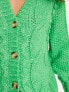 Y.A.S crochet button through cardigan in green