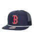 Mitchell Ness Men's Navy Boston Red Sox Rope Trucker Snapback Hat