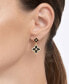 14K Gold Plated Black Clover Drop Earrings