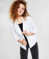 Фото #1 товара Women's Ruched 3/4-Sleeve Knit Blazer, Created for Macy's