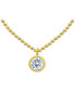 ფოტო #1 პროდუქტის Cubic Zirconia Bezel Solitaire Pendant Necklace in 18k Gold-Plated Sterling Silver, 16" + 2" extender, Created for Macy's