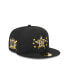 Фото #2 товара Men's Black Houston Astros 2024 Armed Forces Day On-Field 59FIFTY Fitted Hat