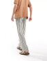 Фото #3 товара ASOS DESIGN relaxed beach trouser in heavyweight textured navy and white stripe