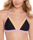 Фото #1 товара Juniors' Contrast-Trim Triangle Bikini Top, Created for Macy's
