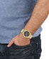 ფოტო #4 პროდუქტის Salvatore Men's Swiss Chronograph Tonneau Gold Ion Plated Stainless Steel Bracelet Watch 42mm