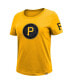 ფოტო #2 პროდუქტის Women's Gold Pittsburgh Pirates 2023 City Connect Cap Logo T-shirt