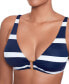 Фото #4 товара Women's Striped O-Ring Bikini Top