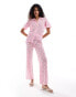 Фото #1 товара The Frolic hibiscus crochet wide leg beach trouser co-ord in bubblegum pink