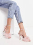 Фото #4 товара NA-KD fluffy heeled sandals in dusty pink