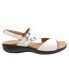 Фото #1 товара Trotters Riva T2016-100 Womens White Wide Leather Strap Sandals Shoes 11