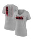 ფოტო #1 პროდუქტის Women's Heather Gray San Francisco 49ers Super Bowl LVIII Roster V-Neck T-shirt