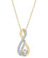 ფოტო #1 პროდუქტის Diamond Treble Clef 18" Pendant Necklace (1/4 ct. t.w.) in Gold-Plated Sterling Silver