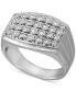 Фото #1 товара Men's Diamond Cluster Ring (1/2 ct. t.w.) in Sterling Silver or 14k Gold-Plated Silver