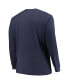 ფოტო #3 პროდუქტის Men's Heather Navy Distressed Chicago Bears Big and Tall Throwback Long Sleeve T-shirt