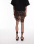 Фото #4 товара Topshop Tall ruched animal print asymmetric mini skirt in multi