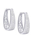 ფოტო #2 პროდუქტის Pave Oval Hoop Earrings