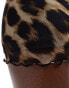 New Look mini mesh skirt in leopard print