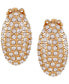 Фото #1 товара Gold-Tone Pavé Oval Clip-On Stud Earrings