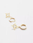 Фото #2 товара Orelia gold plated starburst huggie hoops