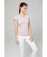 Women's Bellemere Ultra Thin Low Crew Neck Cotton T-shirt Розовый, Средний - фото #4