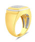 ფოტო #4 პროდუქტის Men's Diamond Cluster Style Ring (1/10 ct. t.w.) in 18k Gold-Plated Sterling Silver