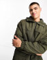 COLLUSION nylon zip through anorak in khaki