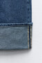 Trf high-waist turn-up jeans