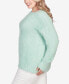 Фото #3 товара Plus Size Imitation Pearl Studded Metallic Eyelash Sweater