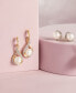 ფოტო #4 პროდუქტის Cultured Freshwater Pearl (7mm) & Diamond (1/6 ct. t.w.) Halo Stud Earrings in 14k Gold