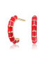 ფოტო #1 პროდუქტის Gigi Girl Kids 14k Yellow Gold Plated Enamel Seashell Half C-Hoop Earrings