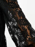 Фото #3 товара Miss Selfridge lace frill detail smock dress in black