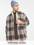 Фото #1 товара ASOS DESIGN extreme oversized brushed flannel check shacket in brown